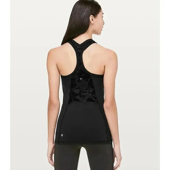 Lululemon Cool Racerback SE FLOCKED Black - Picture 1 of 6